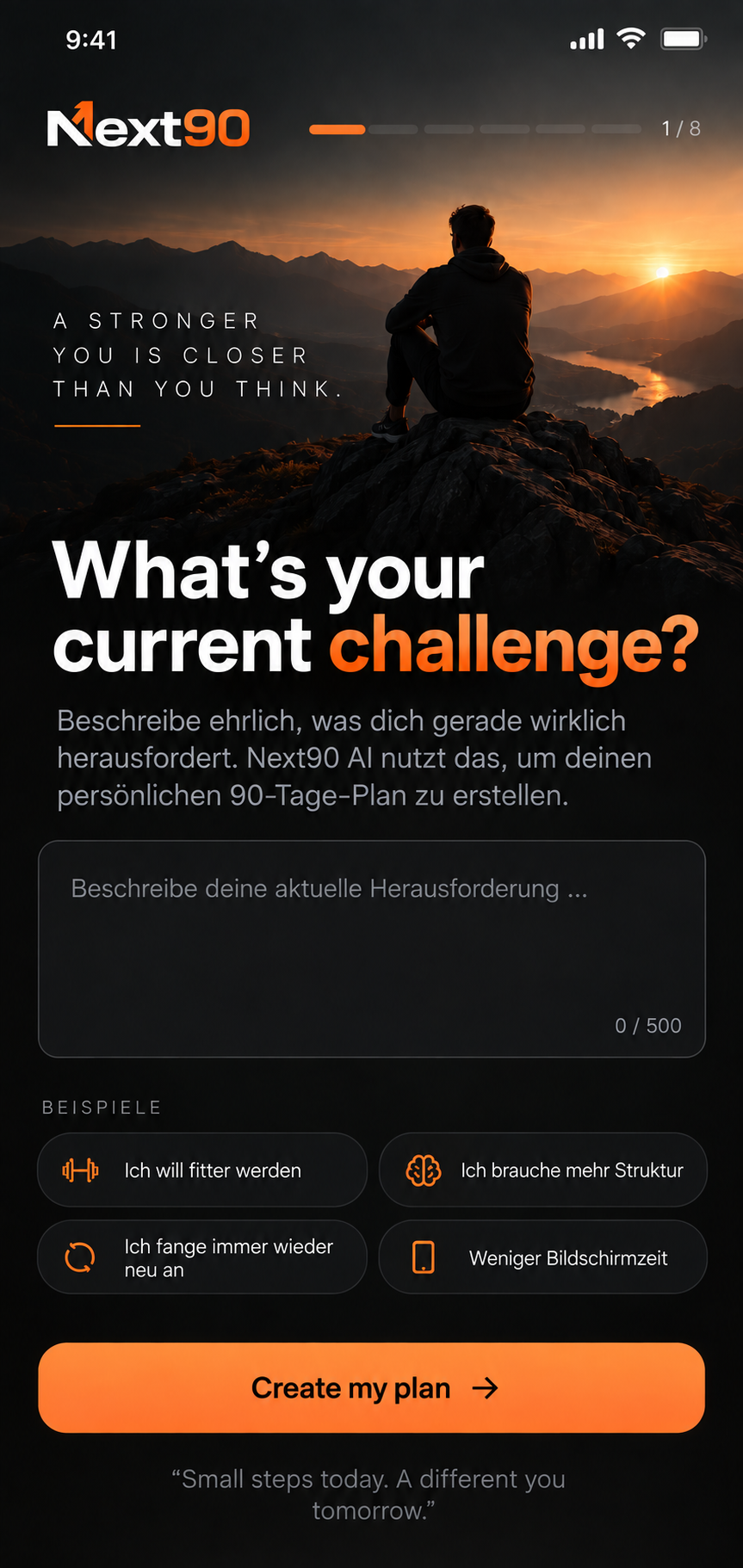Next90 – aktuelle Challenge beschreiben